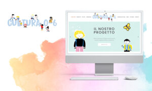 Homepage del sito Cultura 0-6 della Biblioteca Archimede, con illustrazioni originali per bambini e bambine, famiglie ed educatori
